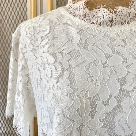 Laundry by Shelli Segal Short Sleeve Lace Blouse - Picture 4 of 8